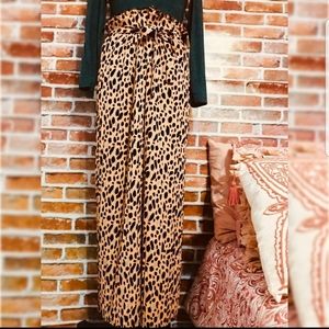 Paper bag waist wide leg pants